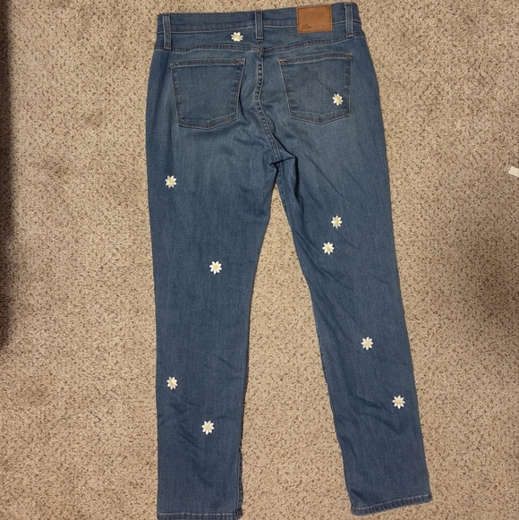 J. Crew Embroidered Slim Broken In Boyfriend Jeans H0911 Daisy Flowers Boho 27 - Picture 3 of 9